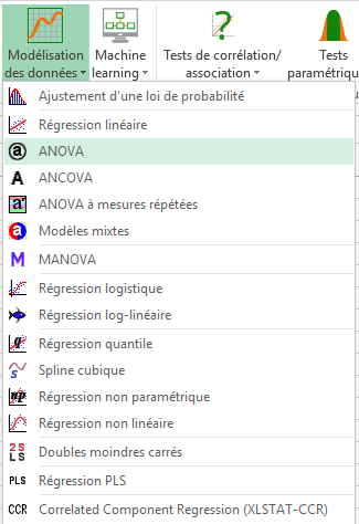 XLSTAT Fonction ANOVA