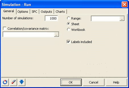 Simulation: Run dialog box